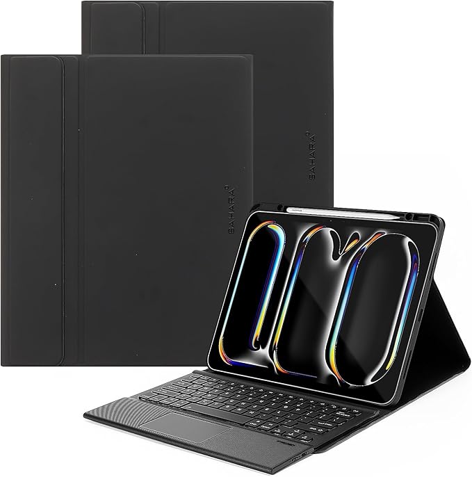 Sahara Navigate Series Bluetooth Keyboard Case with Track Pad for iPad Pro 11" (M4 2024/M5 2025), Black, (TB00402)