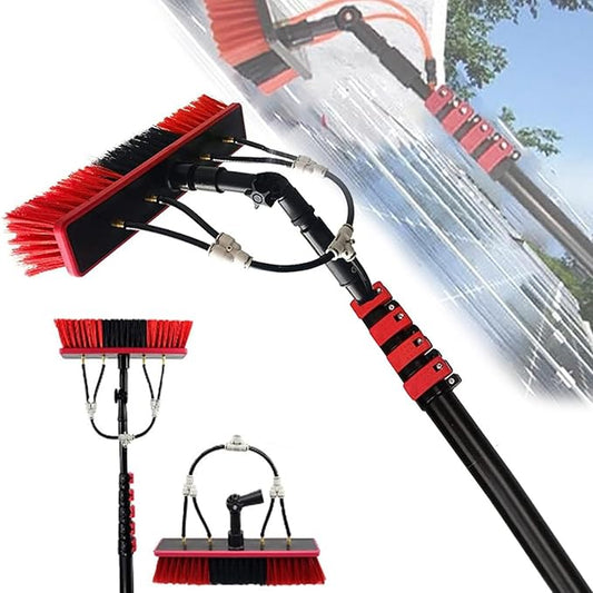 12-36 Foot Window Cleaning Water Fed Poles,Window Cleaning Water Fed Poles Roof Cleaning Tools Solar Panel Cleaning Brush 35m Brush Head Easy to Install Steel Buckle Fastening,3.6m/12FT
