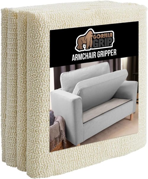 Gorilla Grip Armchair Slide Stopper - Non-Slip Gripper for Sofa, Couch & Chair Cushions - Easy Trim Design