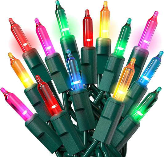 Pretex Christmas String Lights - 100 Count 20 Ft Multicolored Indoor/Outdoor Decorations