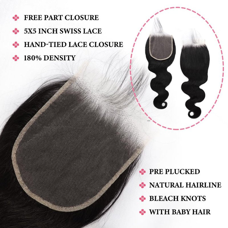 Body Wave Bundles Human Hair Extensions 100% Unprocessed Brazilian Human Hair Bundle Natural Black Hair Extensions 16inch