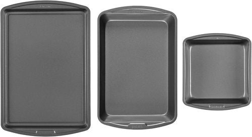 Goodcook 3-Pack Baking Pan Set - Includes 8x8, 13x9 Bake Pan & 13x9 Cookie Sheet