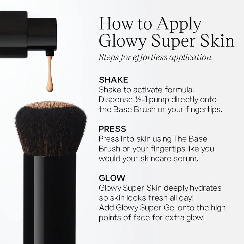 Saie Glowy Super Skin Tint Liquid Foundation - Weightless + Dewy Foundation with Lightweight Medium Coverage - Hydrating Face Makeup + Skin Care Serum Hybrid with Hyaluronic Acid - Shade 8 (1.01 oz)