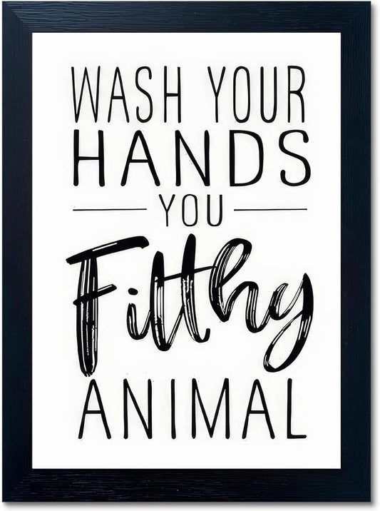 XRNDUYZP Black and White Bathroom Canvas Wall Art - Funny Quotes Poster Print for Kids' Washroom | 8x10 in