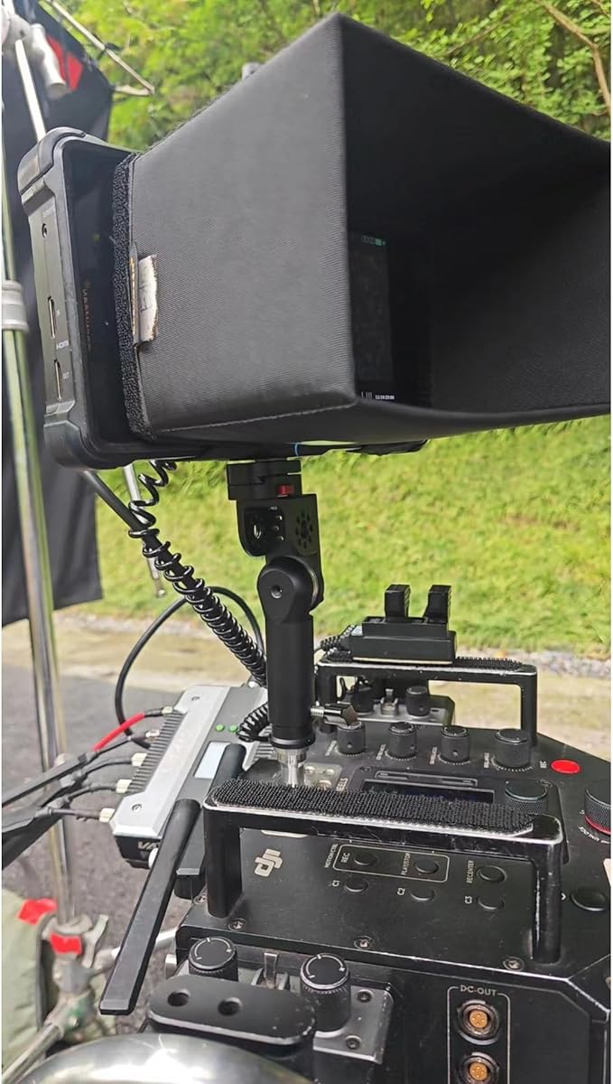 HangTon Tripod Mount Adapter and 3/8" 1/4" Bracket Block Cube 180 Swivel Rotation for Camera Video Monitor, Lens Motor, Microphone, Teradek Wireless System, Black