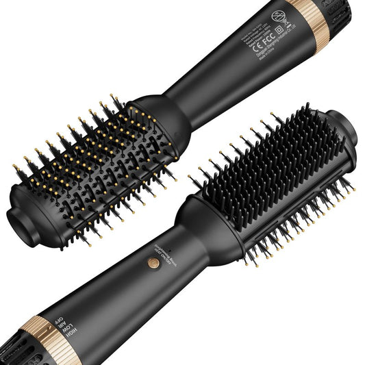 Hair Trends Upgraded 2-in-1 Blow Dryer Brush with Heated Comb, 110-120V Hair Straightener Brush for Black Hair, One-Step Hair Dryer Brush Frizz-Free No Damage
