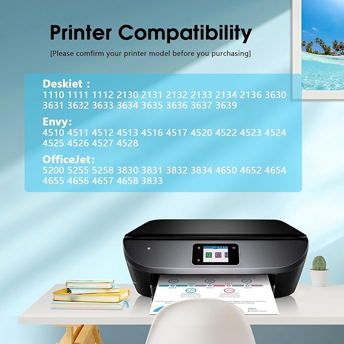 YATUNINK 63XL Ink Cartridge Combo Pack Compatible for HP Ink 63 XL Works with HP DeskJet 1112 2100 3600 Series, Envy 4500 Series, OfficeJet 3800 4600 5200 Series (Black, Tri-Color)