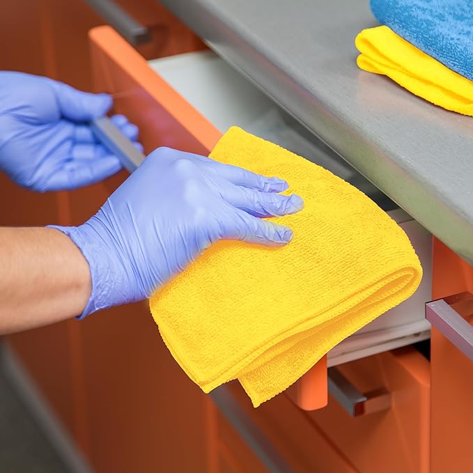 ZYROFIX Microfiber Cleaning Cloths (Value Pack of 36) Size 16" x 16" Large, Highly Absorbent Cleaning Rags, Lint Free Towels, Reusable and Washable, Microfiber Towels for Cars