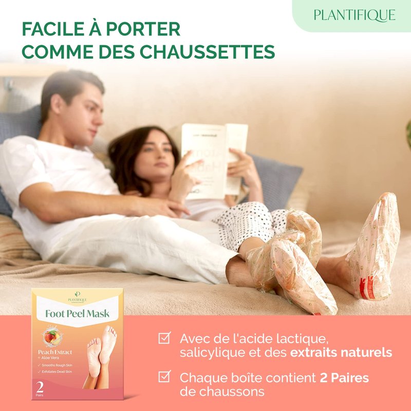 Plantifique Foot Peeling Mask - Exfoliating Clay Mask for Baby Soft Feet | 2 Pack, 110g