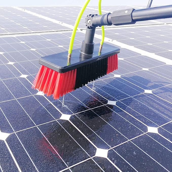 Photovoltaic Panel Cleaning, 3-12M Water Fed Telesbrush, Window Clean, Extendable Cleaner Conservatory Roof Cleaning Tools Pole/11M Rod/50Cm Brush Head