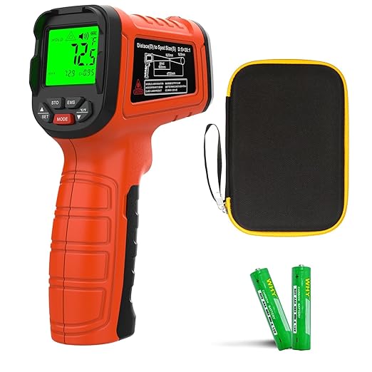 MOONASCEND 50:1 Infrared Thermometer Gun, -58°F to 2732°F Non-Contact Laser Temperature Gun for Cooking, Pizza Oven, Reptile, Griddle, Digital Temp Gun for HVAC and Industrial Use