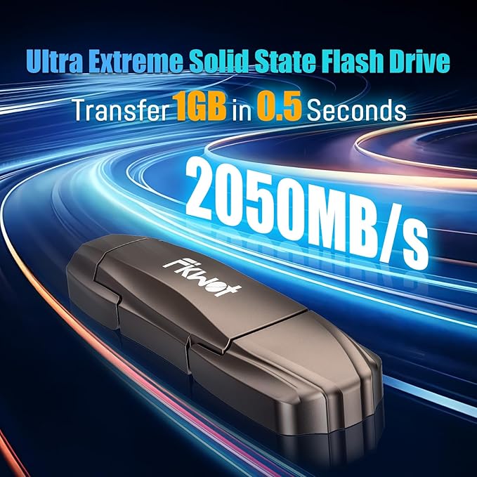 Fikwot External SSD USB Flash Drive 512GB, Up to 2050MB/s 2-in-1 Type C+ USB A USB3.2 Gen2 Solid State Thumb Drive SSD Stick for iPhone 15/16/Android/Windows/Mac/PC/Laptops