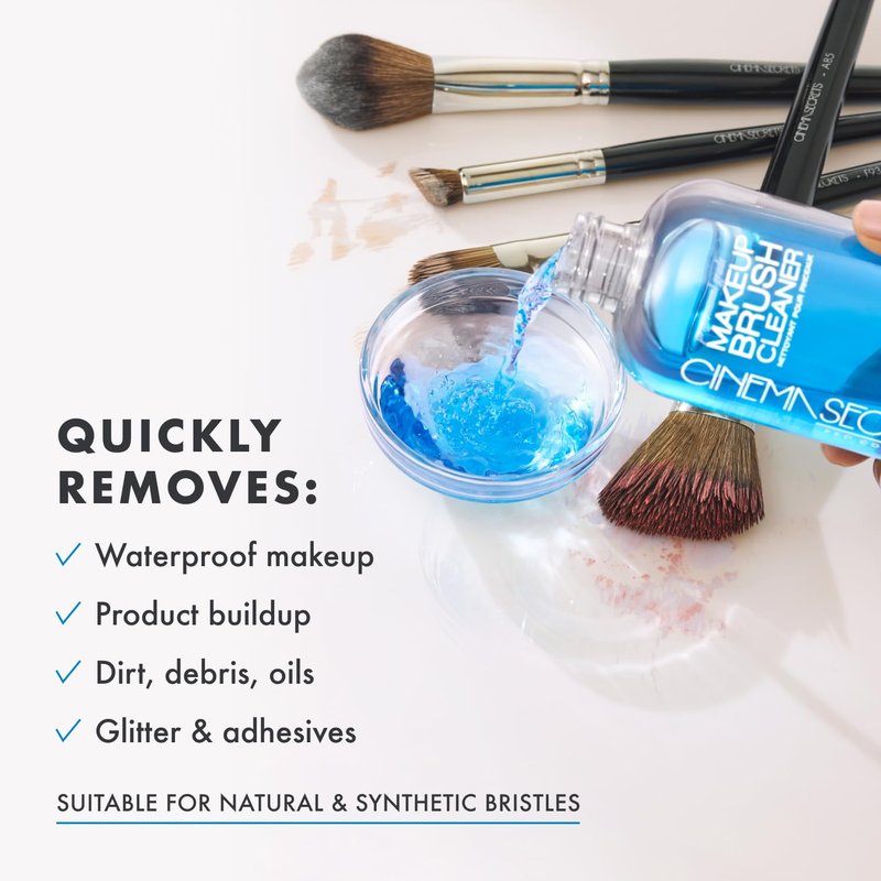 Cinema Secrets Makeup Brush Cleaner Spray - Original Blue Vanilla Formula | Quick-Drying & Rinse-Free