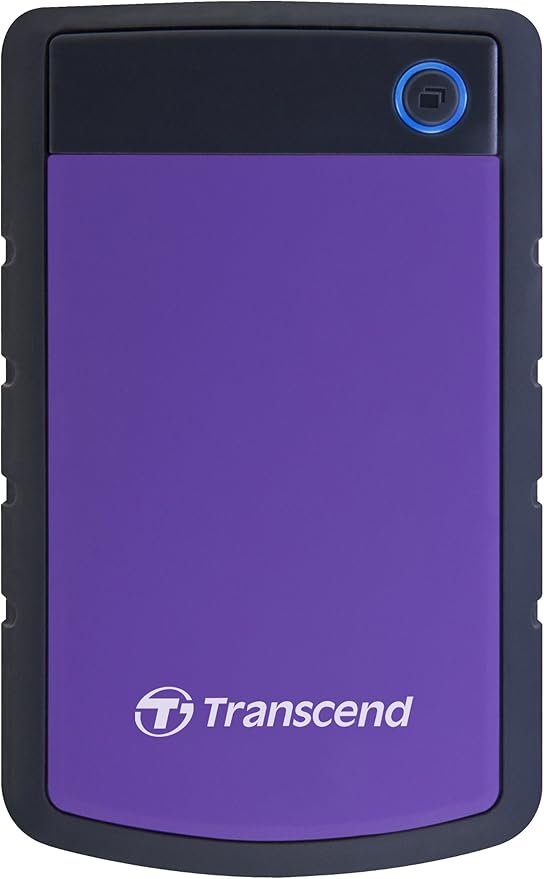 Transcend StoreJet 4TB External Hard Drive, for PS4/PC/Mac/Desktop/Laptop/Xbox, USB3.1(5Gbps)Type-A Portable HDD, One Touch Auto-Backup/Shock Resistant/Three-stage shock protection system(TS4TSJ25H3P)