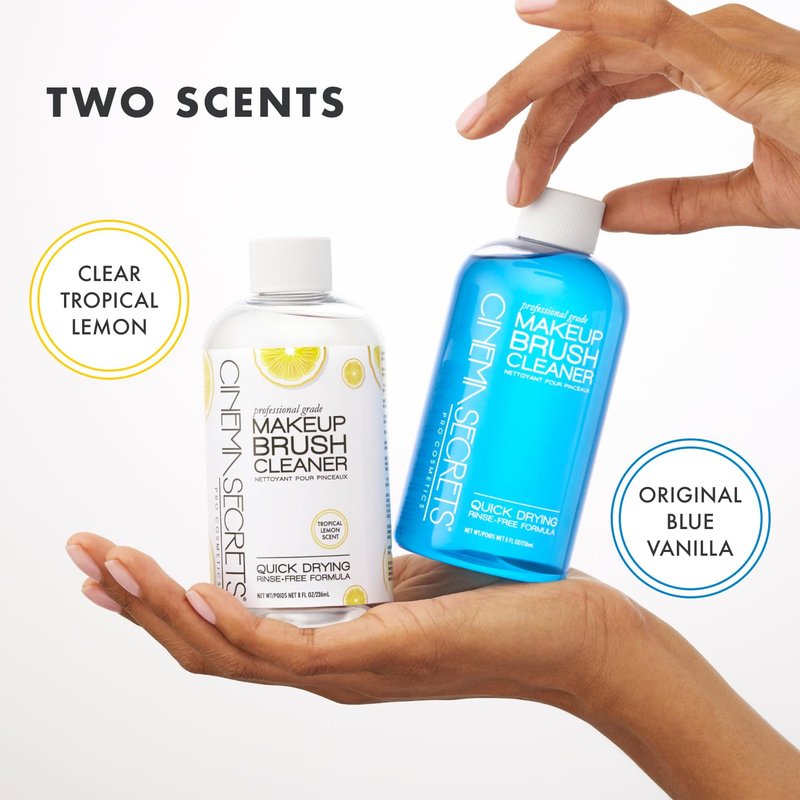 Cinema Secrets Makeup Brush Cleaner Spray - Original Blue Vanilla Formula | Quick-Drying & Rinse-Free