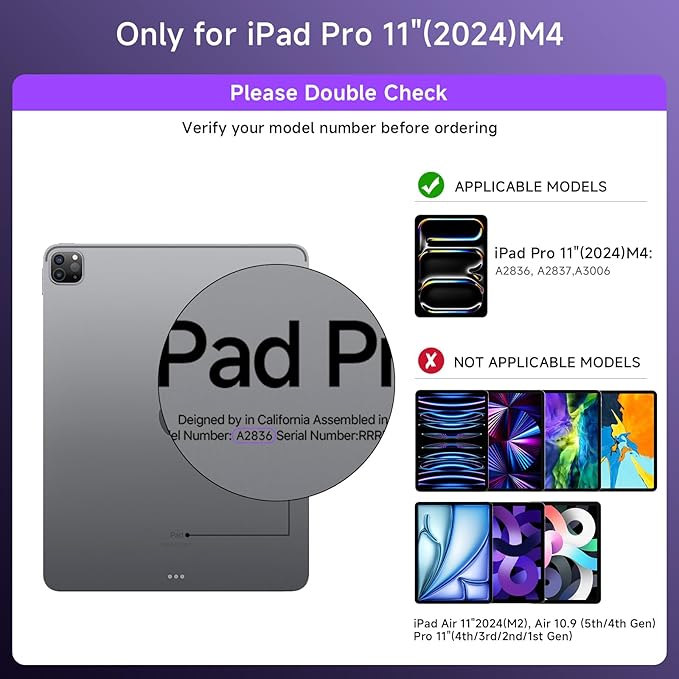 Tiaota Transparent Case with Keyboard for iPad Pro 11-inch (M5/M4, 2025/2024),with 7-Color Backlit Wireless Keyboard, 360°Rotatable Protective Case Multi-Touch Trackpad,with Shortcuts,Purple
