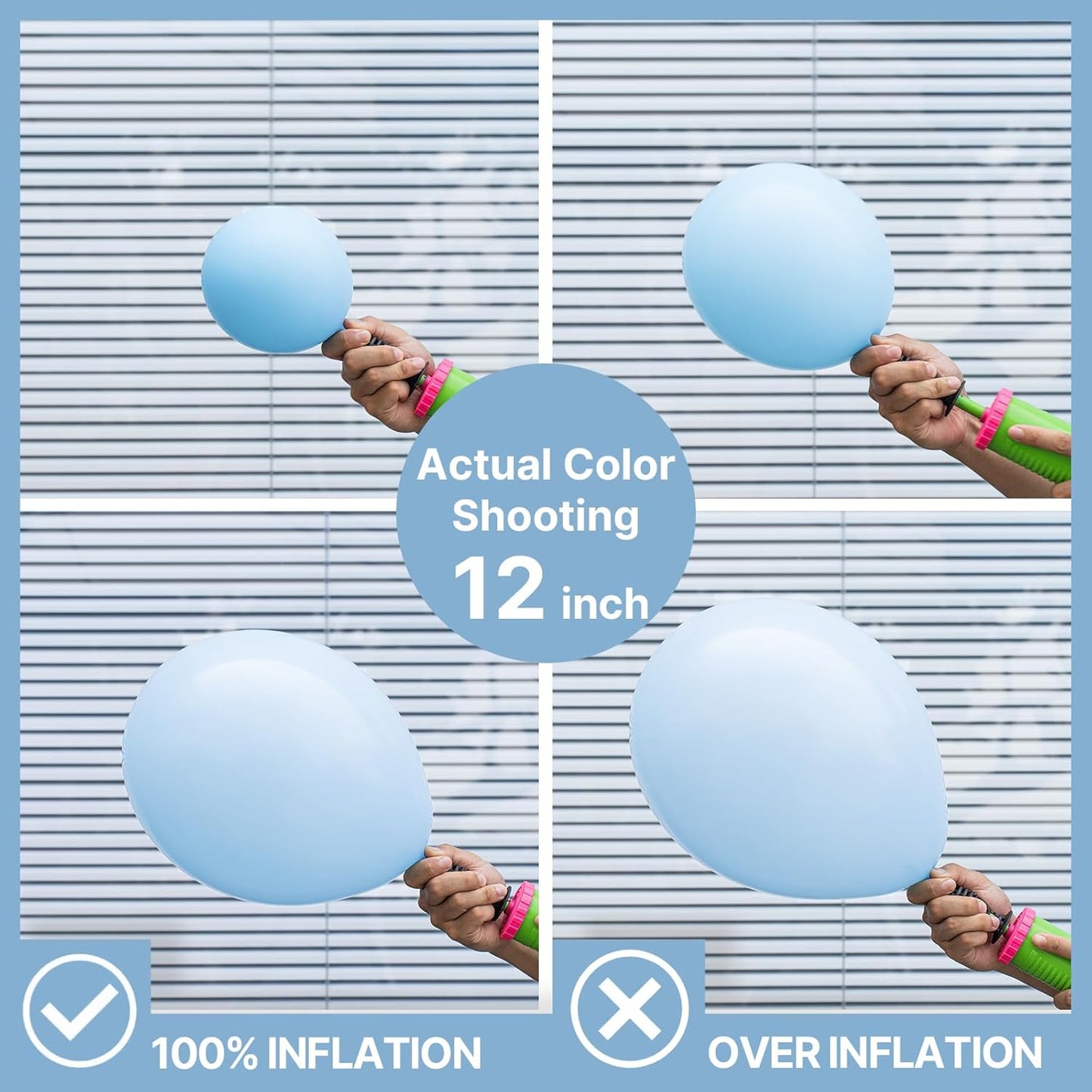 PartyWoo Baby Blue Balloons - 152-Piece Balloon Arch Kit for Graduation & Baby Showers | Various Sizes 5-18 Inch