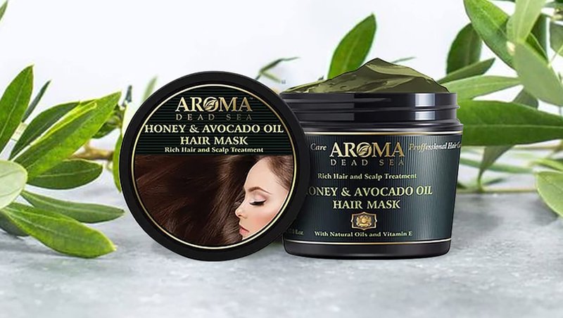 AROMA DEAD SEA Honey Egg Yolk & Olive Oil Hair Mask - Ultimate Dry & Damaged Hair Rescue, Intensive Conditioning Treatment Revives, Strengthens & Restores Softness, Shine & Elasticity / 16.9 fl.oz