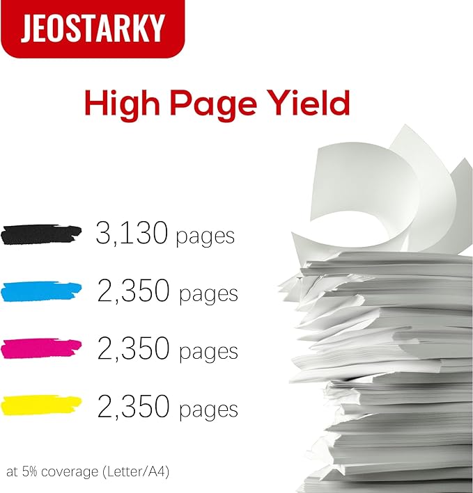Jeostarky 067 067H Toner Cartridge High Yield Compatible for Canon 067 067H Color ImageCLASS LBP632Cdw LBP633Cdw MF653Cdw MF654Cdw MF656Cdw Printer (4 Pack), Black, CT067