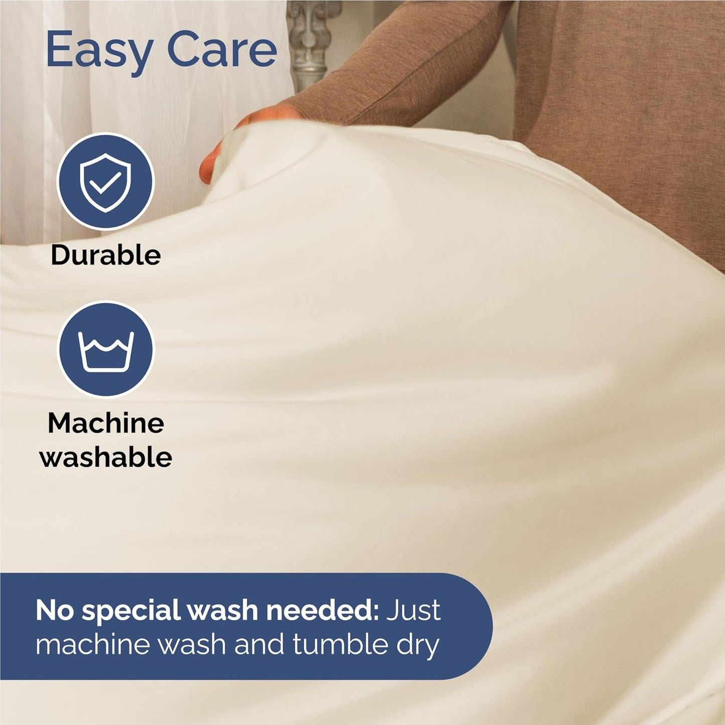 Skiennix Full Size 4-Piece Sheet Set - Comfy, Breathable & Cooling Bedding - Ultra-Soft, Deep Pockets, Off White