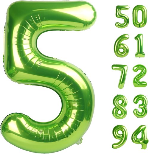 Light Green Number 5 Balloon - 40 Inch 5th Birthday Decorations | Party Supplies & Decor