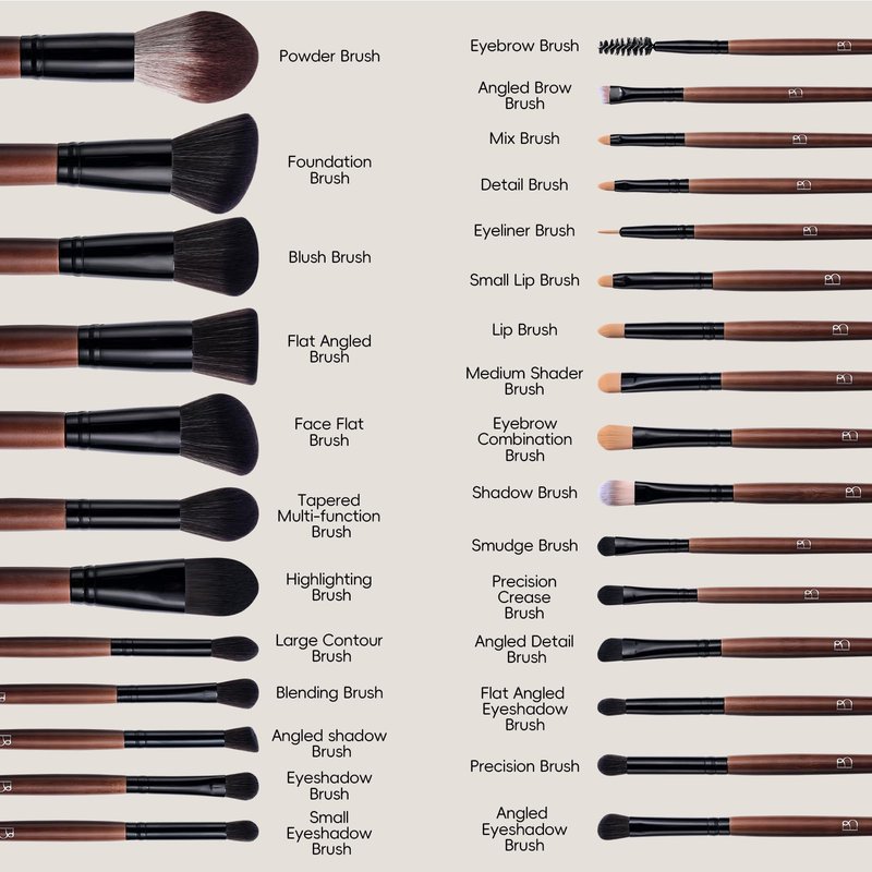 BS-MALL Professional Makeup Brush Set 28 Pcs With Travel Makeup Bag,Concealer Brush, Foundation Brush, Blush Brush, 4 Pcs Triangle Puff & makeup sponges for Flawless beauty on the Go