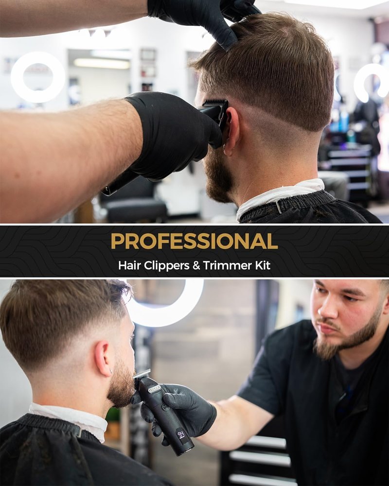 YiLFo Hair Clippers for Men - Professional Barber Clippers, LED Display Trimmer, T Liners Edgers, Shaving Kit