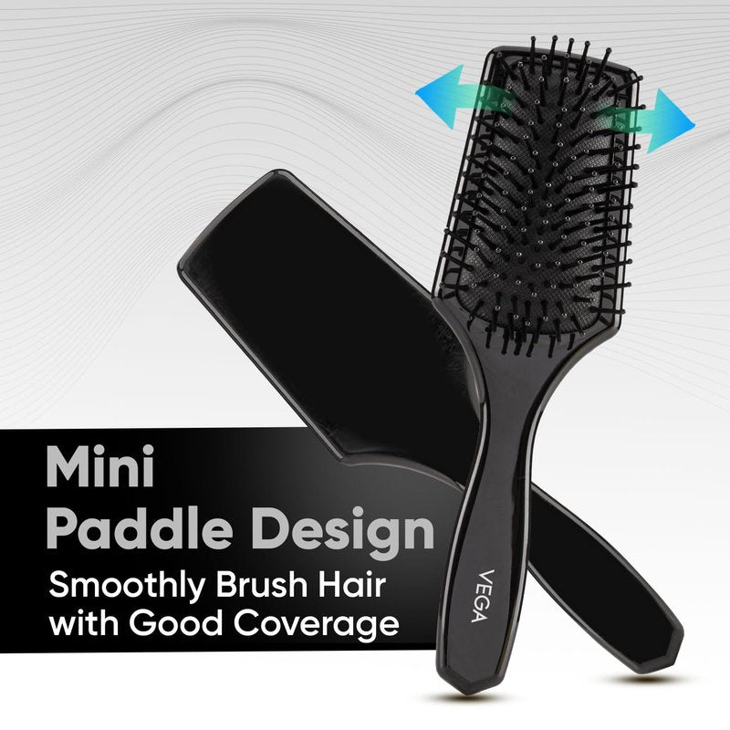 Vega Mini Paddle Brush - Lightweight Detangling Hair Tool for Smooth, Shiny Hair