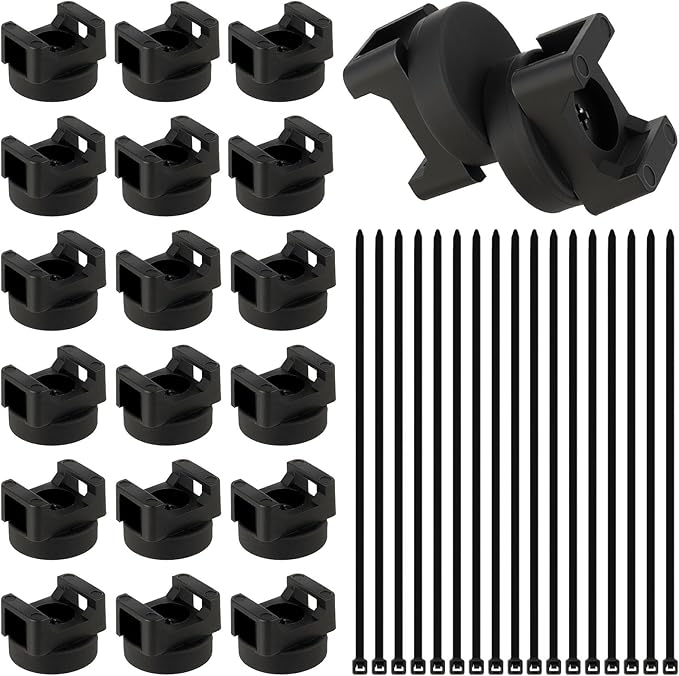 Alffun Magnetic Cable Clips Zip Tie Mount Base, Include 20 Pcs 20mm Magnetic Wire Cable Holders with 100 Pcs Heavy Duty Zip, Multipurpose Cable Ties Management Base for Wire, Black