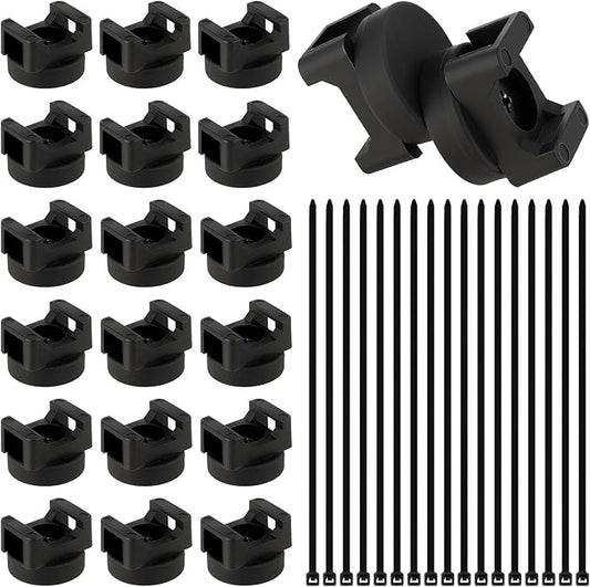 Alffun Magnetic Cable Clips Zip Tie Mount Base, Include 20 Pcs 20mm Magnetic Wire Cable Holders with 100 Pcs Heavy Duty Zip, Multipurpose Cable Ties Management Base for Wire, Black