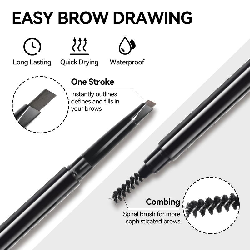 Cosmetics Pigment Activator,Mixing Liquid Eyebrow Pomade Pencil Kit for Eyebrows Makeup, with Waterproof Eyebrow Pencil,Dual-ended Eyebrow Brush,Eyebrow Pomade-Dark Brown