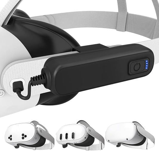YRXVW Battery Pack for Meta/Oculus Quest 3S/3/2,5000mAh Battery VR Charger, Extend 2-4 Hours Playtime, Lightweight Fast Charging VR Headset Safe Power Bank for Meta Quest 3S/3/2 Accessories