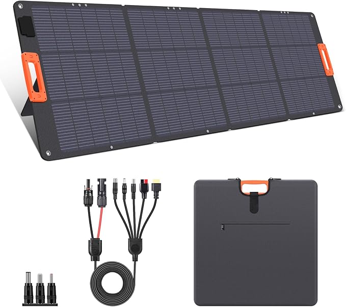 TPDEFZQ N-Type 16BB 200W Portable Solar Panel for Power Station ETFE Foldable Solar Panel High 25% Efficiency IP68 Waterproof Solar Panels Kit for Outdoor Camping RV Backuot