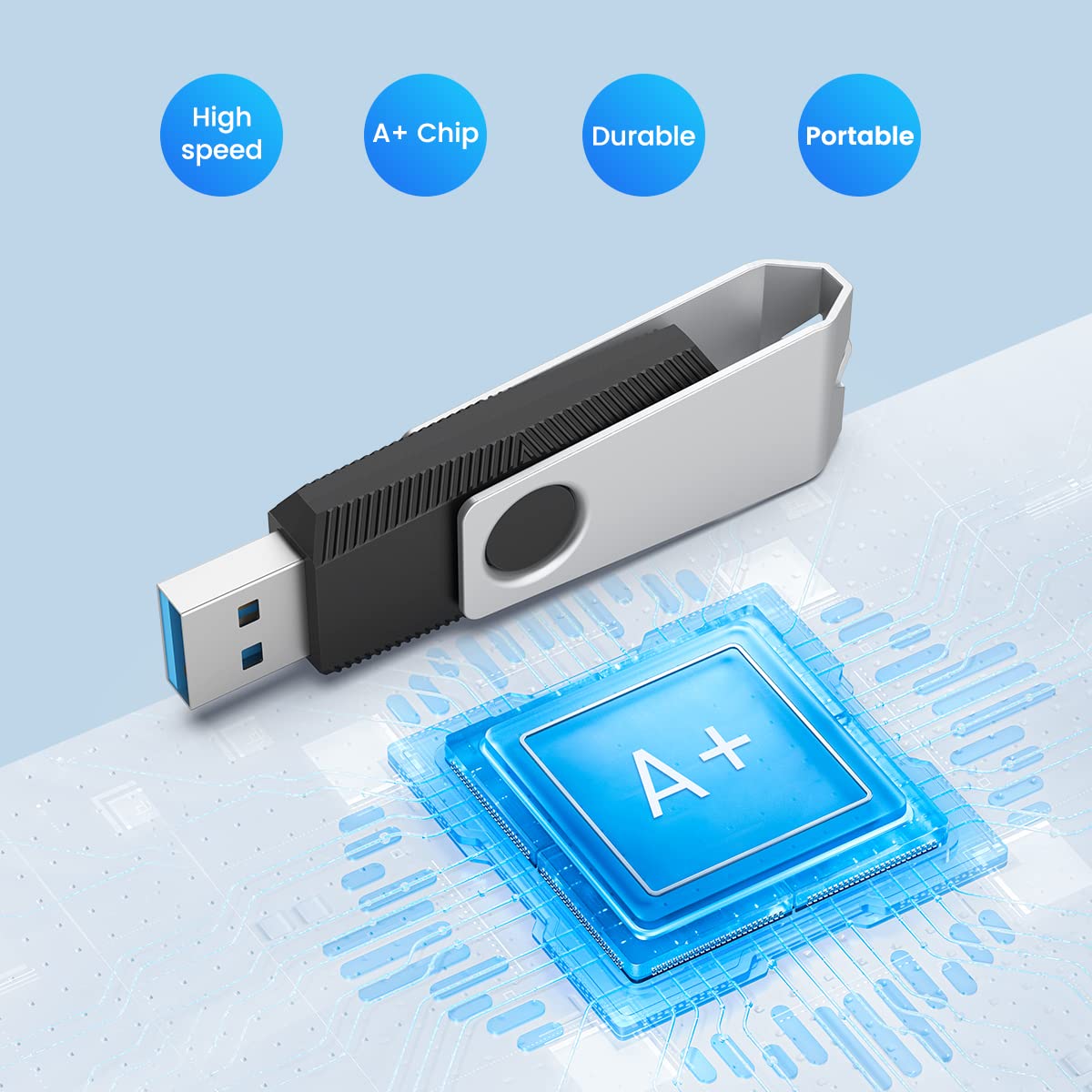 Aiibe 128GB Flash Drive 3.0 5 Pack 128GB USB 3.0 Flash Drive Thumb Drives 128 GB Memory Stick Jump Drives USB Drive Multi Pack (128G, 5 Mixed Colors: Black Red Cyan Green Purple)