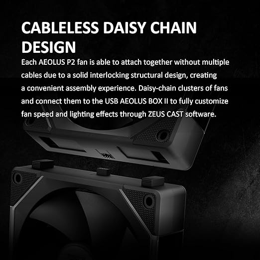 GAMDIAS ARGB Case Fan 120mm x1 & Reverse Blade x1, ARGB Motherboards Sync, Hassle-Free Cable Management with Cabless Daisy Chain Design, Quiet & 75CFM Airflow with 2400 RPM PWM RGB PC Fan, Aeolus P2