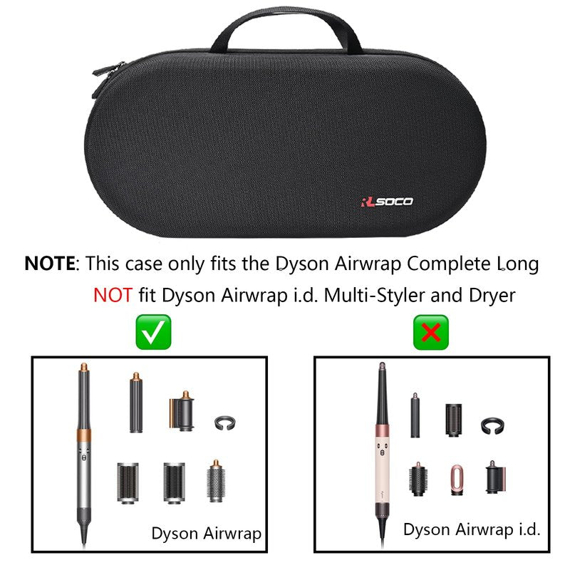 RLSOCO Travel Case for Dyson Airwrap Complete Long/Complete Styler HS08 HS05 HS01,NOT for Dyson Airwrap i.d. - Fits 4pcs Long Barrels or Short Barrels - Black (Case Only,Hair Styler is not Included)