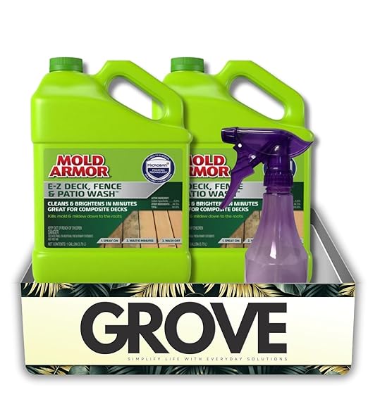 2x Mold Armor Deck/Fence/Patio Wash 1 gal Bundle with Spray Bottle â Removes Mold, Algae, and Brightens Wood Surfaces â Outdoor Cleaner Decks, Fences, and Patios â Gift Set (3 Items)