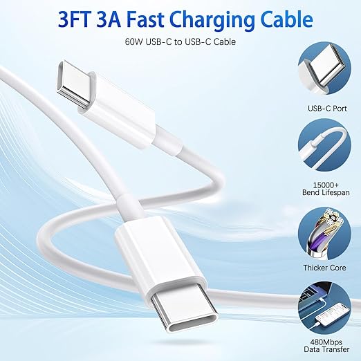 iPhone 17 Charger,2Pack Dual USB C Port Fast Wall Chargers Block with 3FT USB C to C Charger Fast Charging Cable Cord for iPhone 17/17 Pro Max/17 Pro/16 Pro Max/16 Plus/16E/15 Pro/15/iPad Pro/Air/Mini