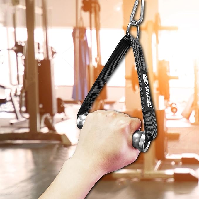 J Bryant Cable Machine Handles Attachment for Pulley Machine Heavy Duty Metal D Handle Aluminum Alloy Handle Grips Durable Workout Handles Pulley LAT Pulldown System
