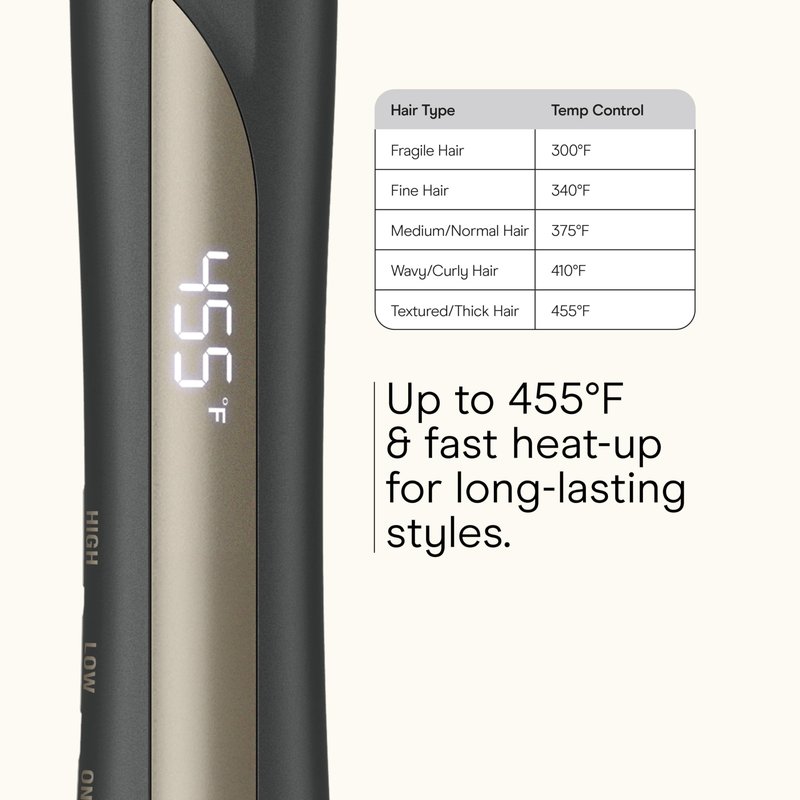 Infiniti PRO CONAIR Tourmaline Ceramic 1-Inch Flat Iron Digital Hair Straightener, 1-Inch Flat Iron to Straighten or Curl, 5 Heat Settings, for All Hair Types and Textures, Dark Gray