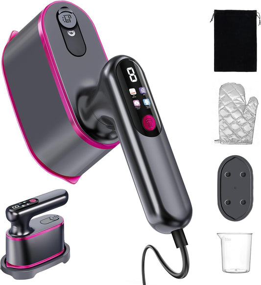 Skiennix Portable Handheld Travel Steamer - 2-in-1 Iron & Steamer with LCD Display, 1200W Fast Heat-Up, 180ml Tank