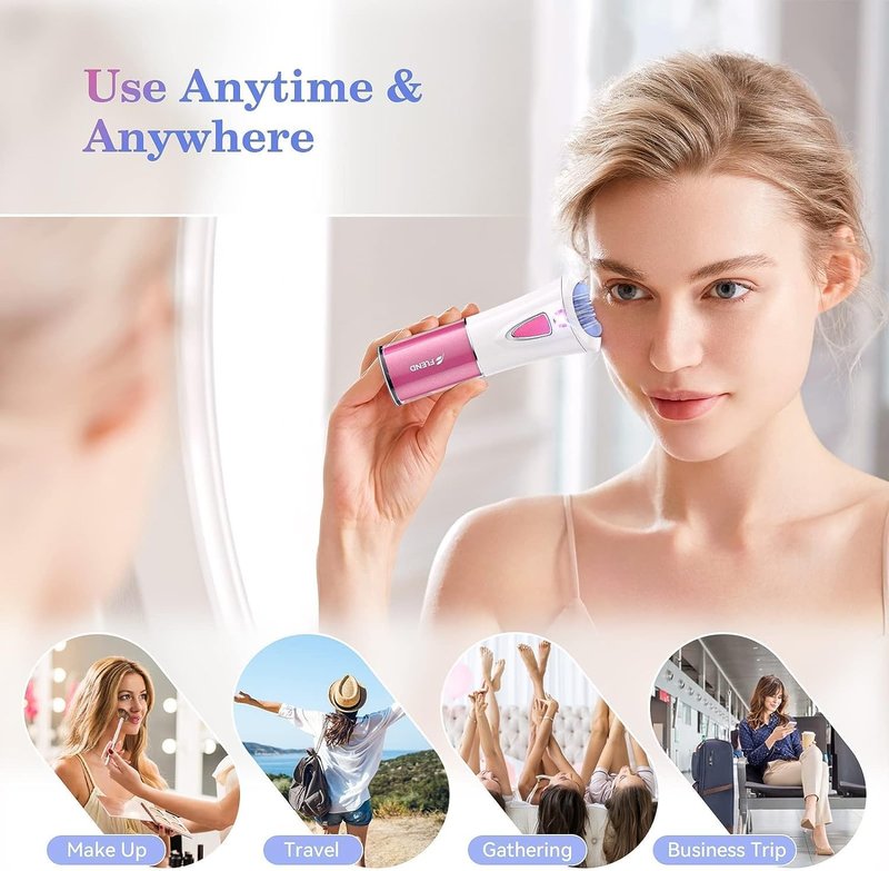 Mini Epilator - Facial Hair Remover for Women | Portable Electric Shaver with 9 Tweezers & LED Light for Precision