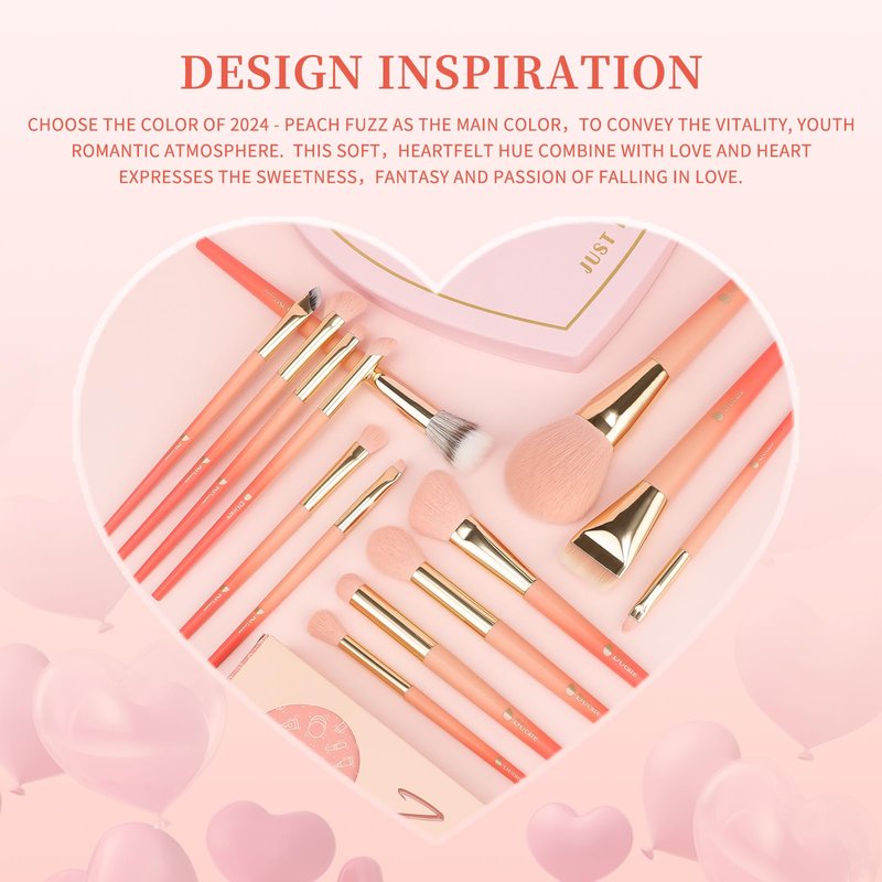 DUcare Makeup Brushes 14Pcs Makeup Brush Set Premium Synthetic Kabuki Foundation Blending Face Powder Blush Concealers Eye Shadows Brushes