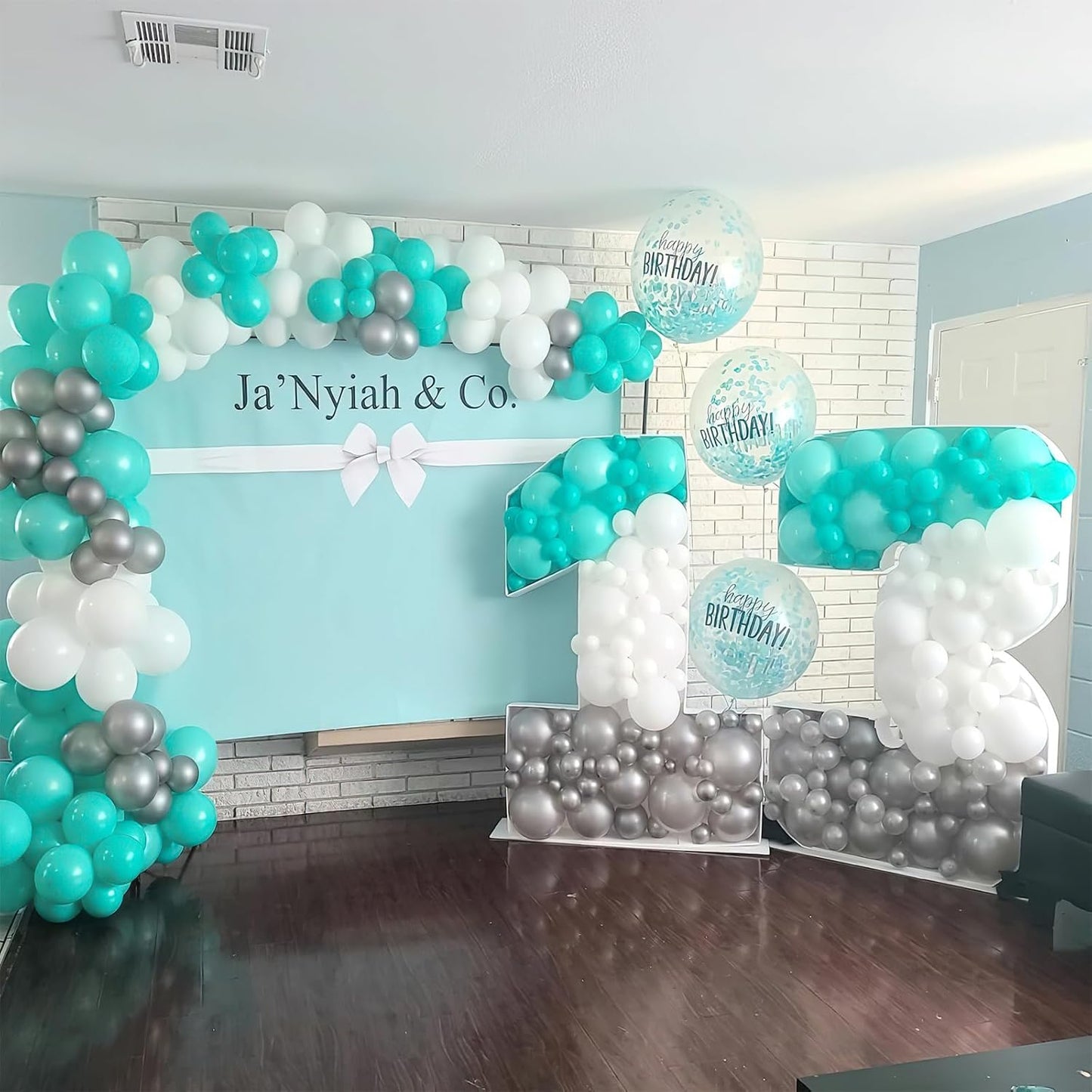 PartyWoo Teal Balloon Arch Kit - 120pcs in Various Sizes for Baby Showers, Gender Reveals & Birthdays