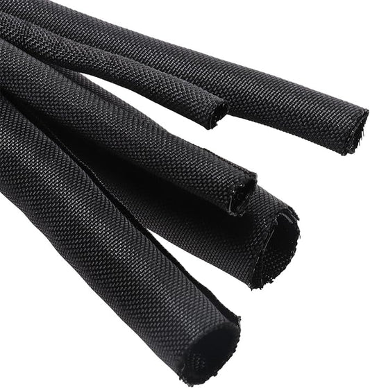 Automotive Wire Sheathing Split Wire Loom Braided Mesh Woven Cable Sleeve for Wires/Cable Cord Protector (1/4" - 28 Feet)