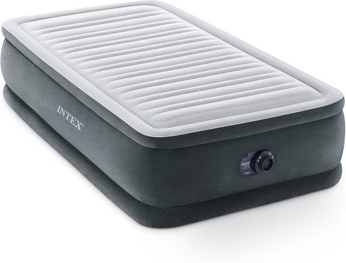 Intex Dura-Beam Deluxe Comfort-Plush Air Mattress - Twin Size with Built-in Electric Pump | 13" Height, 300lb Capacity