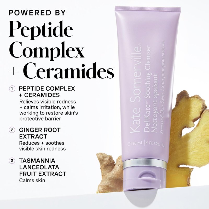 Kate Somerville DeliKate Soothing Cleanser – Hydrating Face Wash for Sensitive Skin, Clinically Proven to Relieve Redness, Irritation & Tightness, 4 Fl Oz