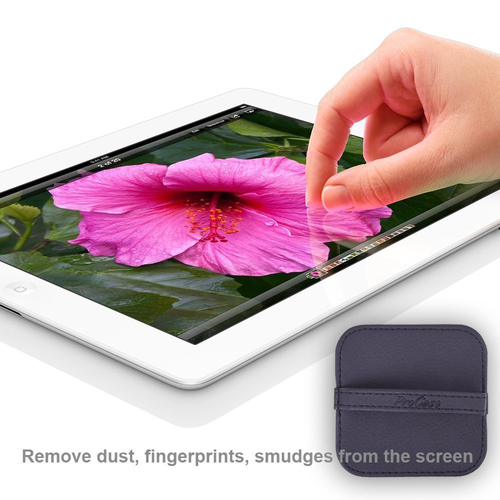 ProCase 4 Pack Screen Cleaning Pad, Elastic Strap Soft Cloth Wipes Screen Cleaner for iPad, iPhone, MacBook, Tablets, Laptop, Cellphone, Computer, Camera, TV Screen -Color Mixed