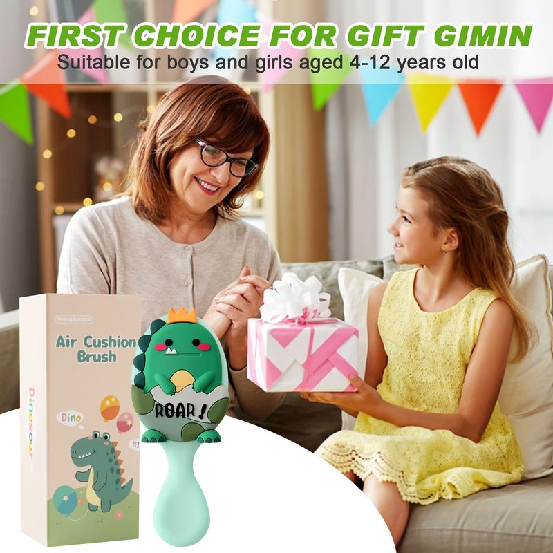 mini hair brush for kids, small toddler Hairs Brush, travel hair brush for Boys and Girls Baby ，Detangler Brush for Wet or Dry Thick or Curly Natural Straight (green)