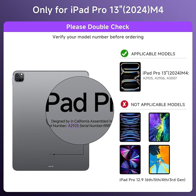 Tiaota Transparent Case with Keyboard for iPad Pro 13 inch (M5/M4, 2025/2024), iPad Pro 13,7-Color Backlit,Magic Wireless Keyboard, 360°Rotating,Multi-Touch trackpad,with Shortcuts,Purple